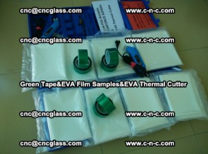 PET GREEN TAPE, EVAFORCE FILM SAMPLES, EVA THERMAL CUTTER (30)